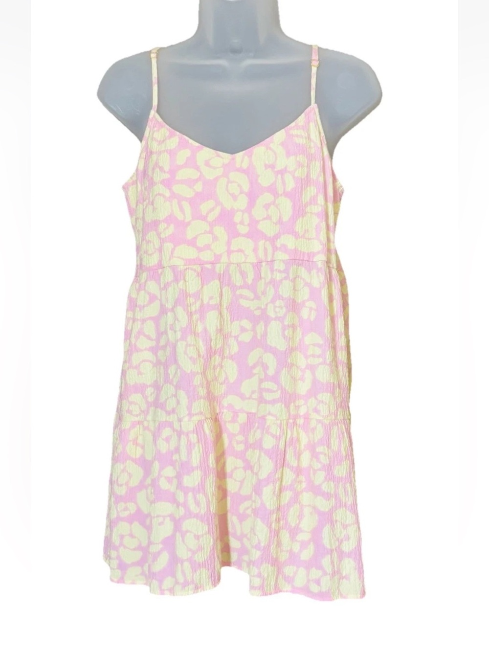 Show Me Your Mumu Caroline Mini Sundress Lemonade Cheetah Pink Yellow Pockets XS - Picture 11 of 11